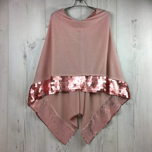 Sequin-Edged Wool-Mix Poncho